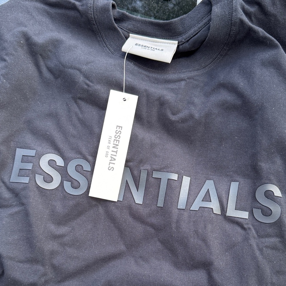 Essentials Men's Black Crewneck T